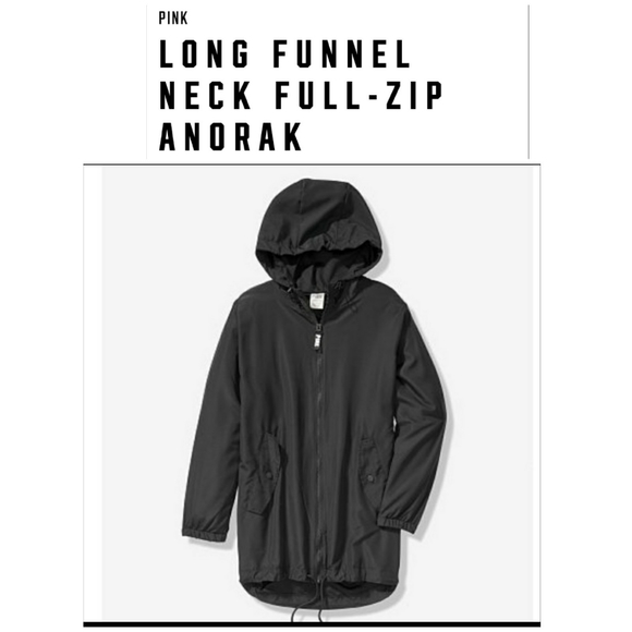 NEW VICTORIA'S SECRET PINK LONG FUNNEL NECK ANORAK RAINCOAT RAIN JACKET - Picture 4 of 8